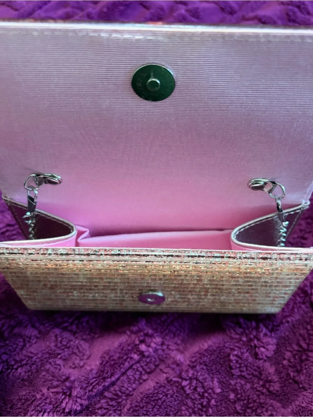 Kurt Geiger London Pink Crystal Envelope Medium Clutch Bag